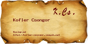 Kofler Csongor névjegykártya